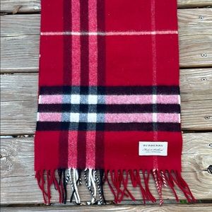 Burberry Red Plaid Cashmere Scarf - NWOT